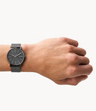 Signatur Three-Hand Gray Steel Mesh Watch SKW6577 - KRISHNA WATCH COMPANY