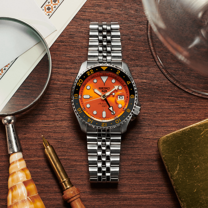 SEIKO 5 SPORTS ‘MIKAN ORANGE’ GMT SKX RE-INTERPRETATION - SSK005K1 - KRISHNA WATCH COMPANY