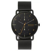 Horizont Black Steel Mesh Dual Time Watch SKW6538