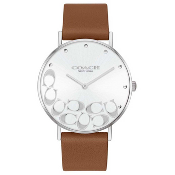 Womens Perry Silver Dial Leather Analogue Watch - CO14503803W - KRISHNA WATCH COMPANY