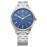 Titan Workwear Watch with Blue Dial & Silver Metal Strap 1802SM02