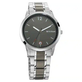 Titan Workwear Watch with Anthracite Dial & Stainless Steel Strap 1806KM01