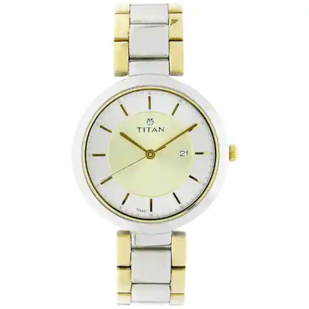 Titan Workwear Watch with Bicolour Dial & Stainless Steel Strap NN2480BM02 / 2480BM02 - KRISHNA WATCH COMPANY