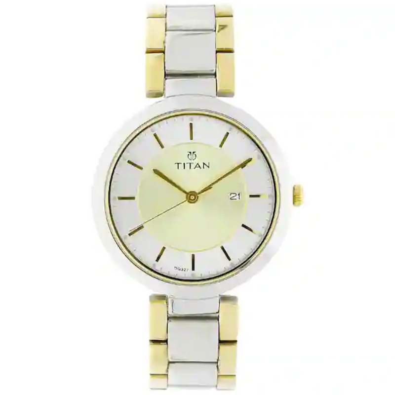 Titan Workwear Watch with Bicolour Dial & Stainless Steel Strap NN2480BM02 / 2480BM02 - KRISHNA WATCH COMPANY