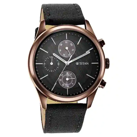 Titan Neo Splash Black Dial Fabric Strap Watch - 1805QP01