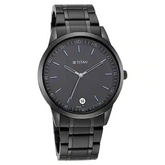 Titan Workwear Watch with Black Dial & Metal Strap 1806NM01