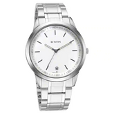 Titan Workwear Watch with White Dial & Metal Strap 1806SM03 (DK825)