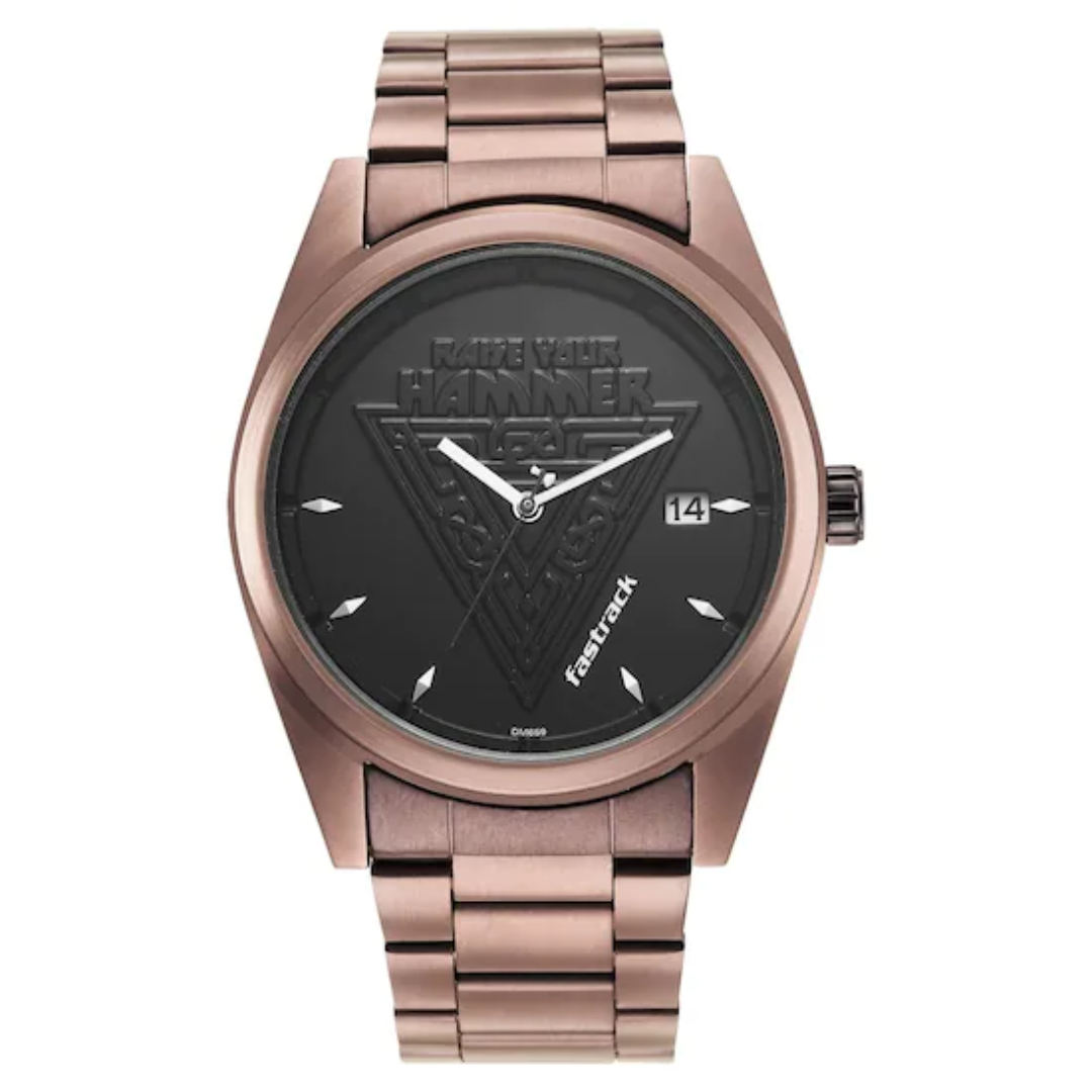 FASTRACK X THOR BLACK DIAL METAL STRAP WATCH 3285QM01 DM659