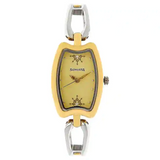 Sonata White Dial Golden Stainless Steel Strap Watch 8116BM02