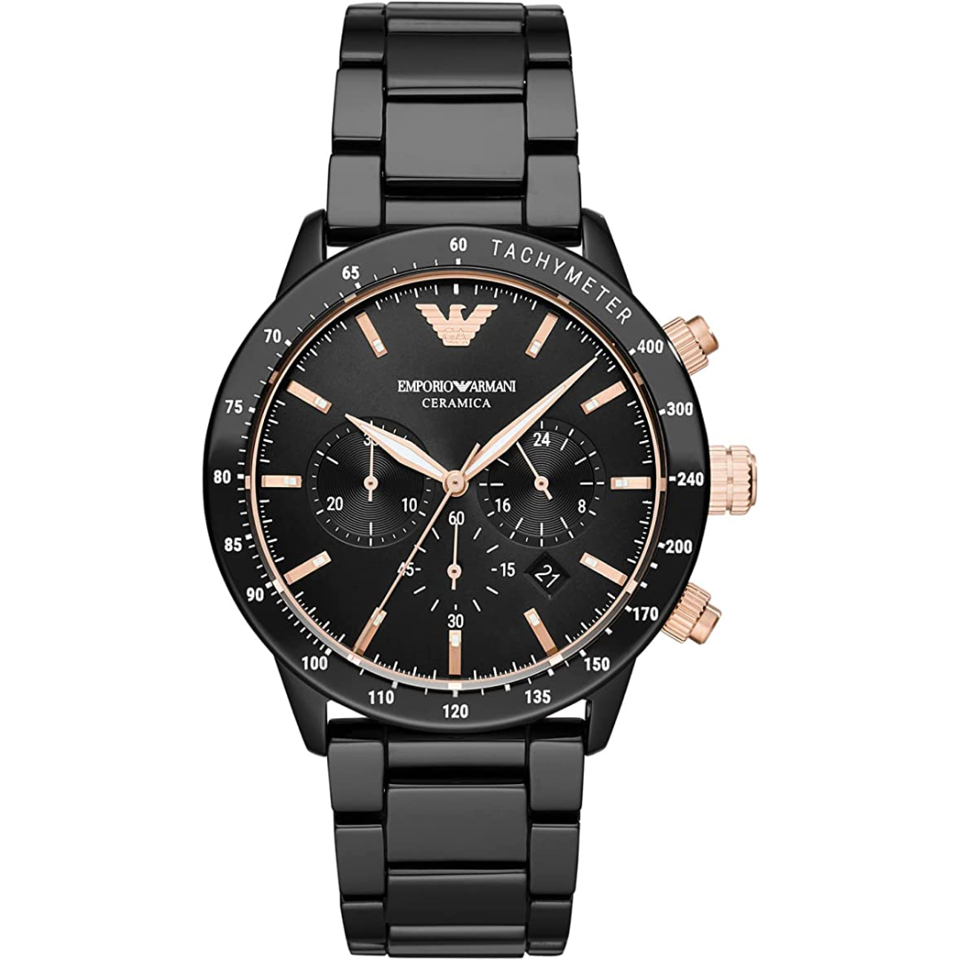 Emporio Armani Men's Stainless Steel Watch with Chronograph or Three Hand Movement - AR70002 - KRISHNA WATCH COMPANY