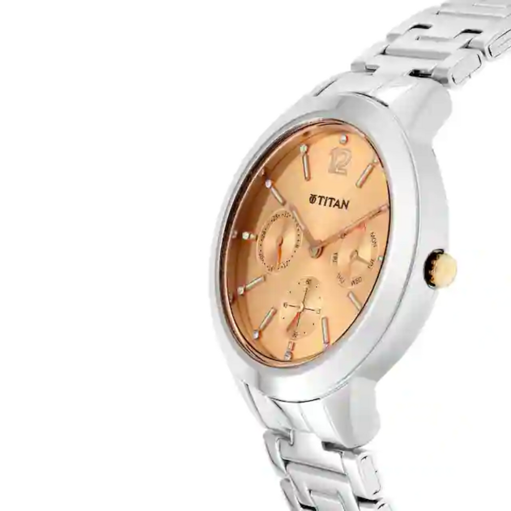 Titan Workwear Watch with Black Dial & Stainless Steel Strap 2588KM03 (DH237) - KRISHNA WATCH COMPANY