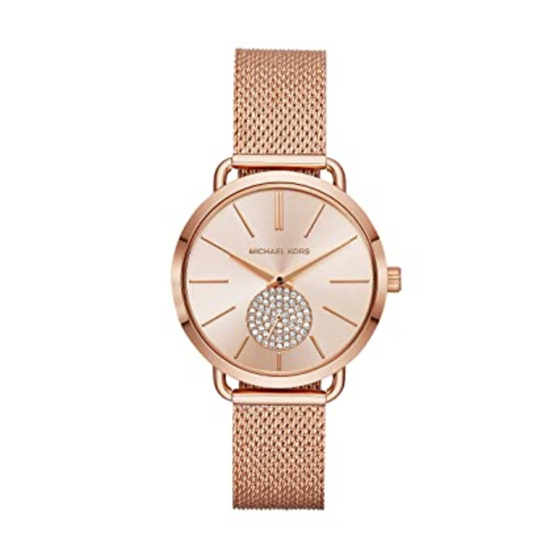 Michael Kors Portia Analogue Watch (Gold Dial Rose Gold Colored Strap)" MK3845 - KRISHNA WATCH COMPANY