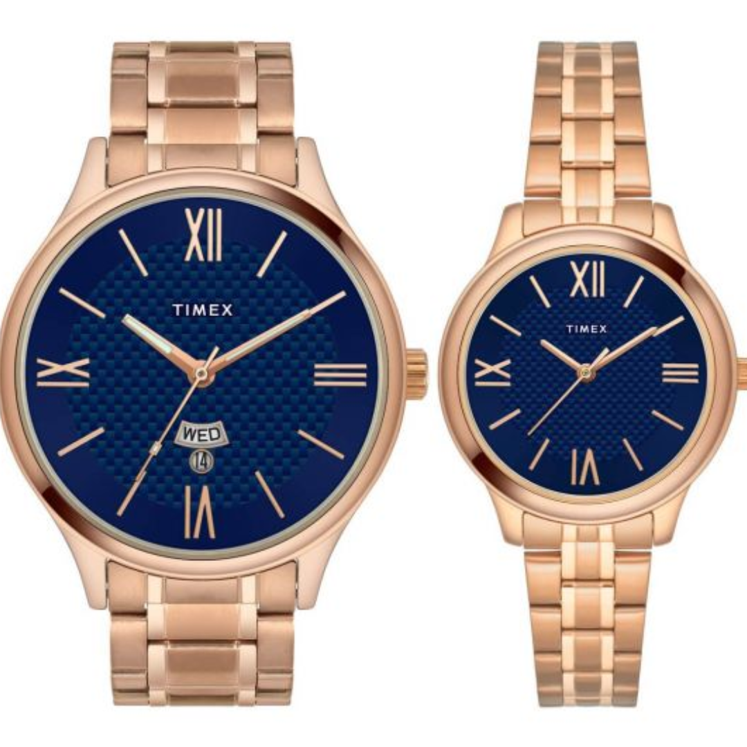 TIMEX ANALOG BLUE DIAL PAIRS WATCH-TW00PR284 - KRISHNA WATCH COMPANY