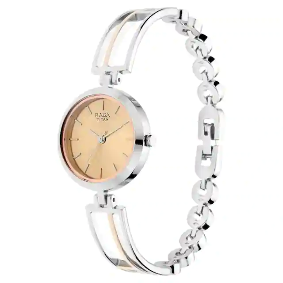 Titan Raga Viva Rose Gold Dial Metal Strap Watch - 2622KM01 - KRISHNA WATCH COMPANY