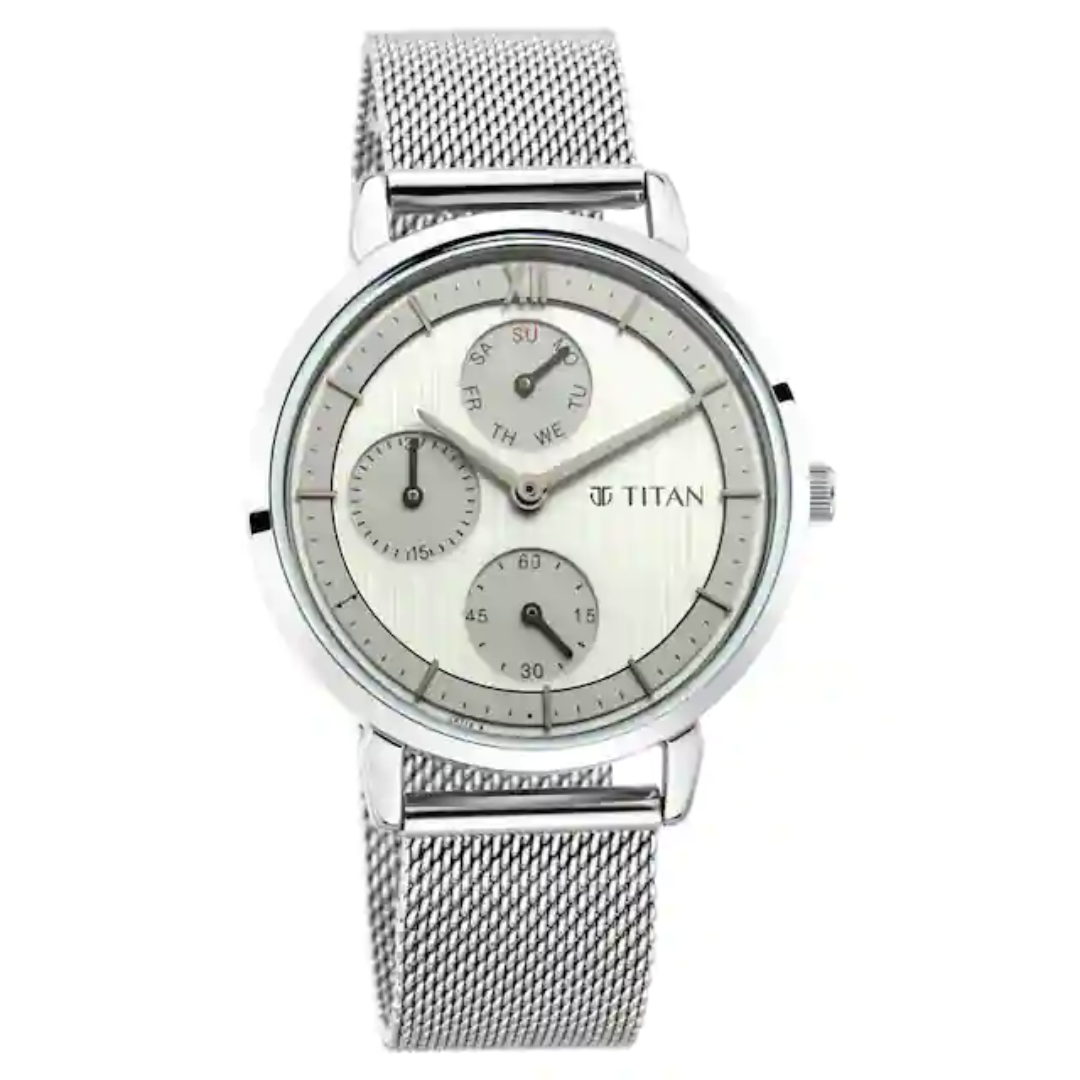Titan Workwear Watch with Silver Dial Metal Strap 2652SM01 (DK719) - KRISHNA WATCH COMPANY