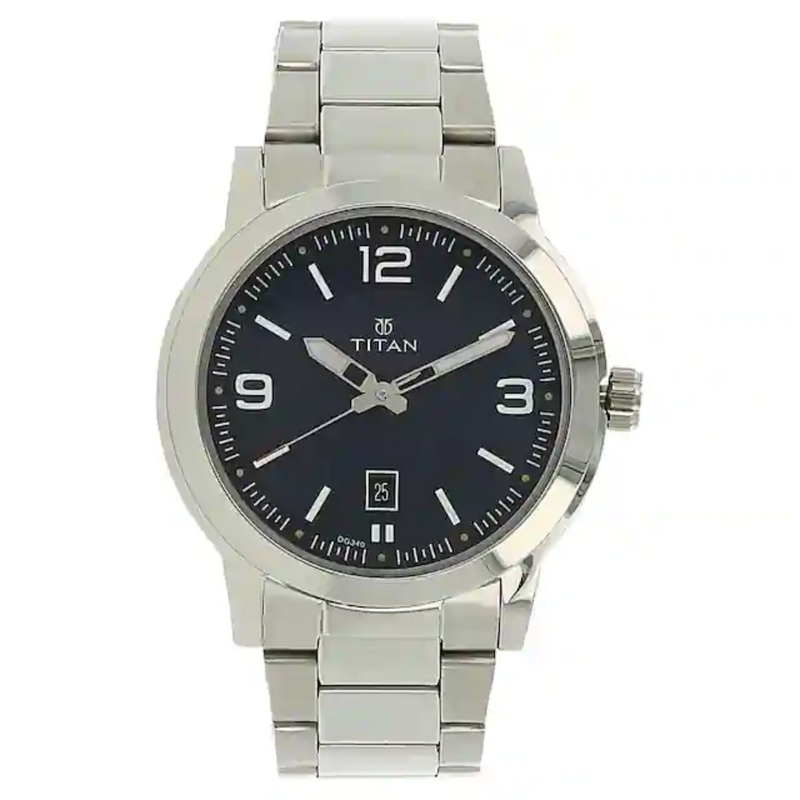 Titan Workwear Watch with Blue Dial & Stainless Steel Strap - 1730SM03 - KRISHNA WATCH COMPANY