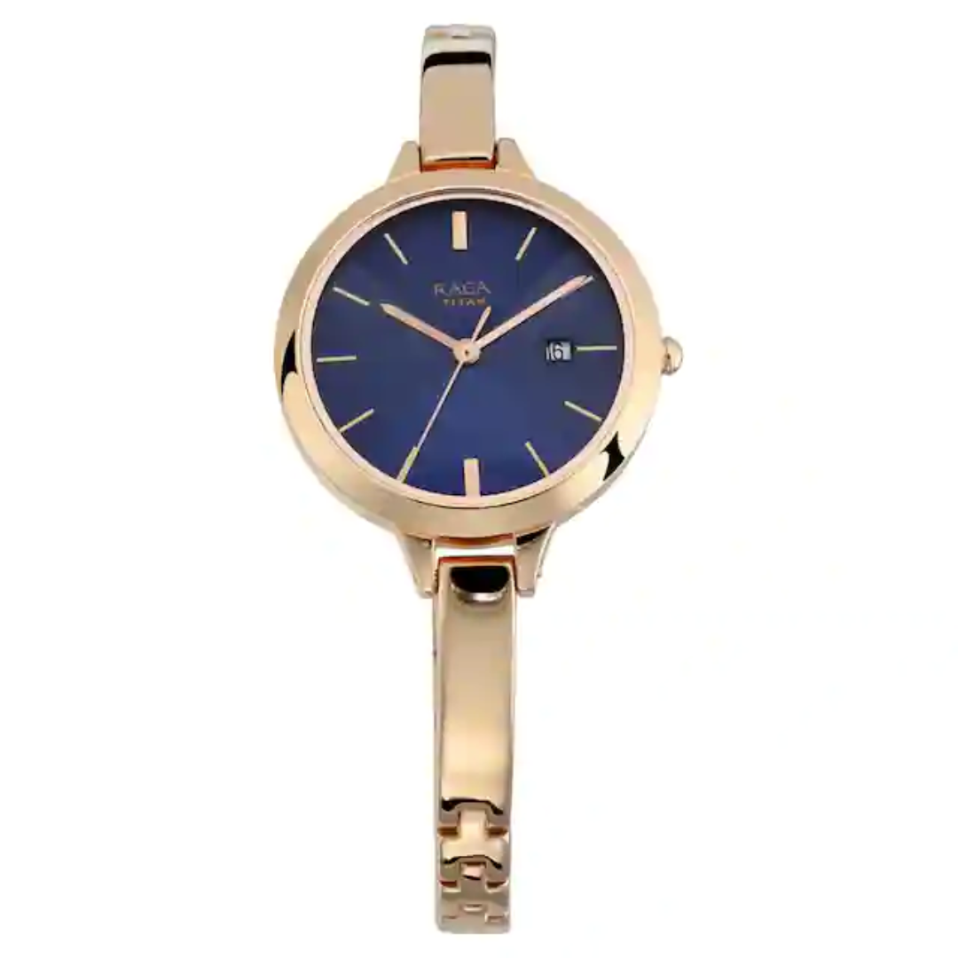 Titan Raga Blue Dial Metal Strap Watch NL2578WM02 (DJ586) - KRISHNA WATCH COMPANY