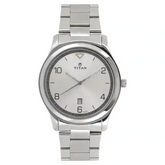 Titan Workwear Watch with White Dial & Stainless Steel Strap NM1770SM01 (DH330)