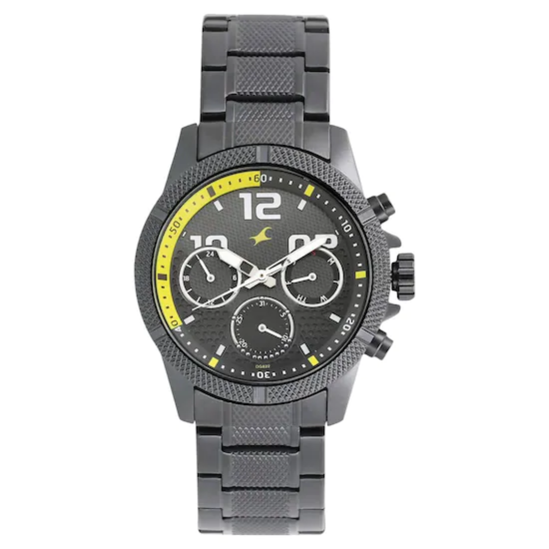 LOOPHOLES BLACK DIAL STAINLESS STEEL STRAP WATCH 3169SM01 DG818