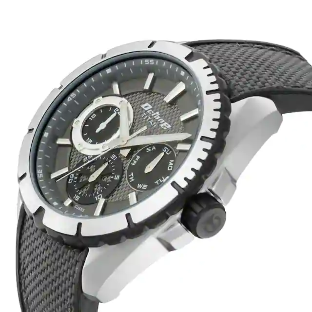 Titan Octane Grey Dial Grey Strap Watch 90109KP01 (DJ583) - KRISHNA WATCH COMPANY