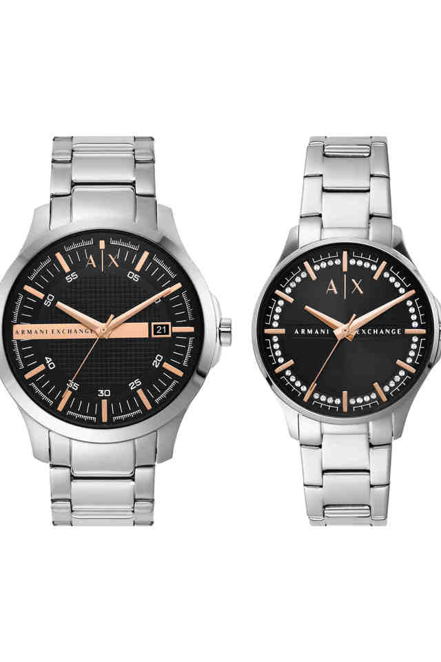 Armani Exchange 46 mm Hampton Black Dial Stainless Steel Analogue Watch AX7132 - KRISHNA WATCH COMPANY