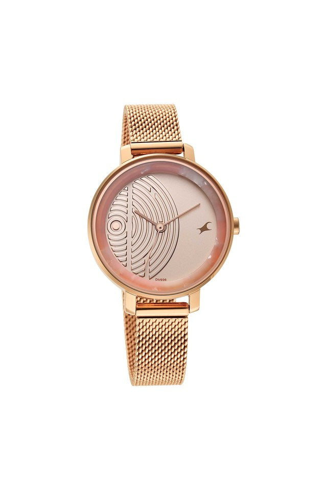 Fastrack Younique Rose Gold Dial Stainless Steel Strap Watch 6278WM01 - KRISHNA WATCH COMPANY