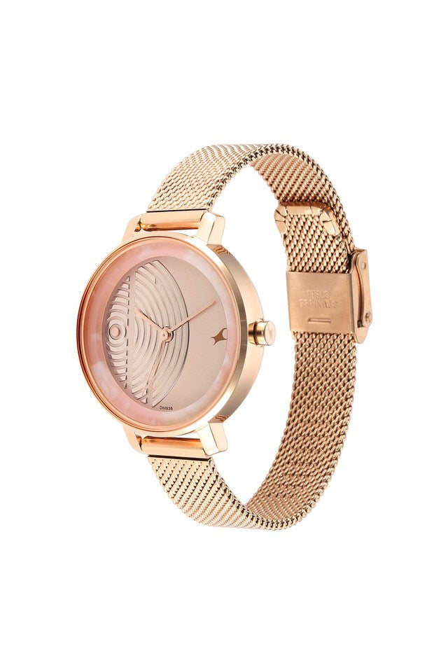 Fastrack Younique Rose Gold Dial Stainless Steel Strap Watch 6278WM01 - KRISHNA WATCH COMPANY