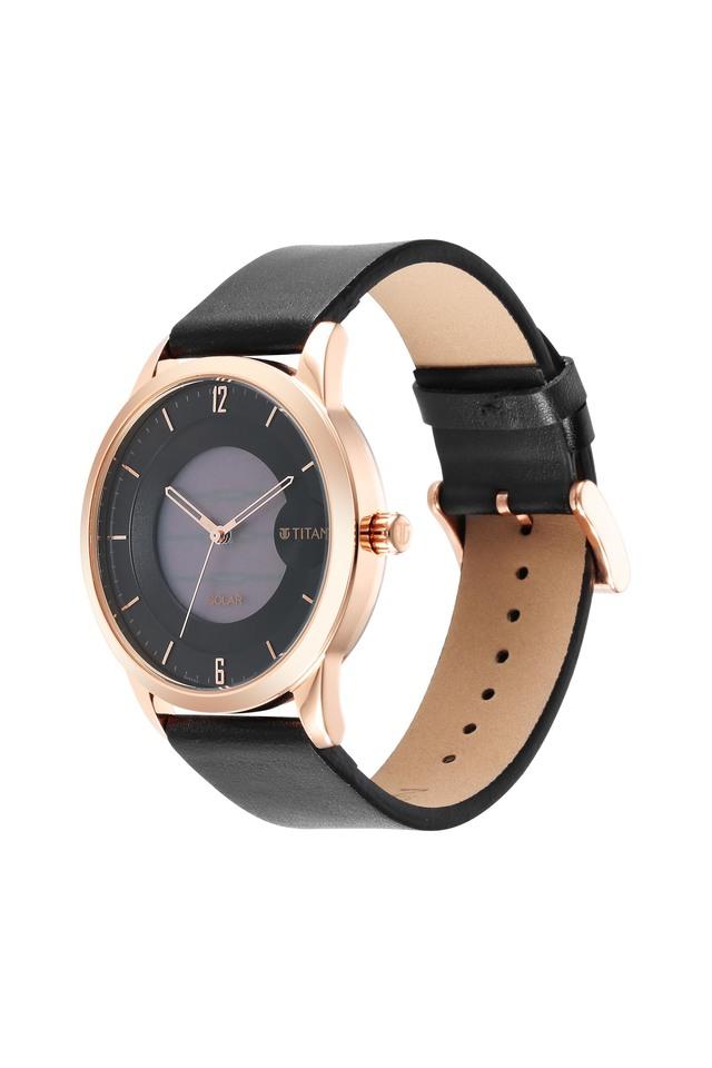 Titan Solar Black Dial Leather Strap Watch 1806WL05 - KRISHNA WATCH COMPANY