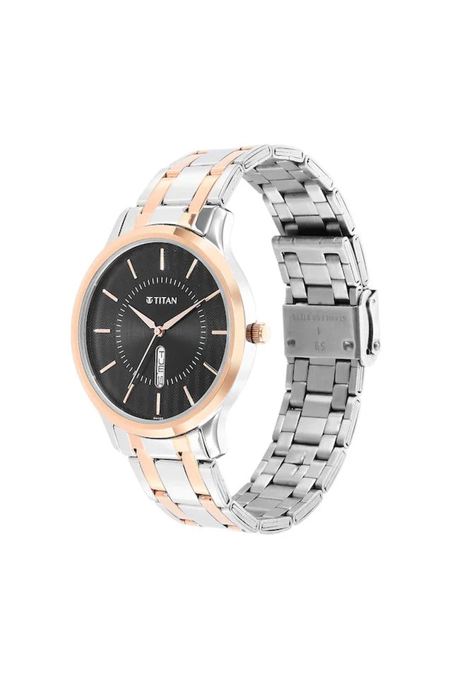 TITAN Karishma Black Dial Brass Strap Watch - 1825KM02 - KRISHNA WATCH COMPANY