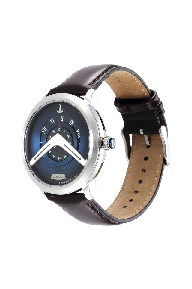 Titan Maritime Watch with Blue Dial & Leather Strap 1828SL01 - KRISHNA WATCH COMPANY