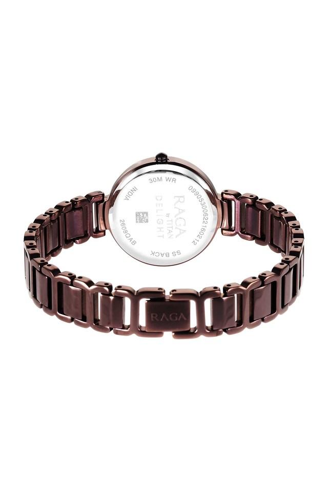 Titan Raga Delight Brown Dial Metals Strap Watch - 2608QM02 - KRISHNA WATCH COMPANY