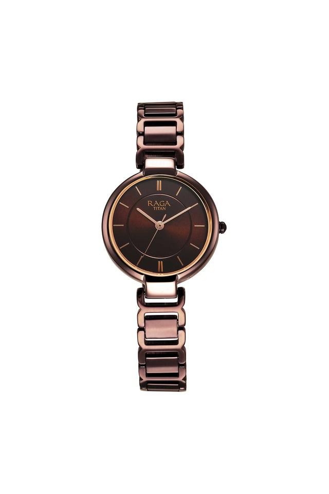 Titan Raga Delight Brown Dial Metals Strap Watch - 2608QM02 - KRISHNA WATCH COMPANY