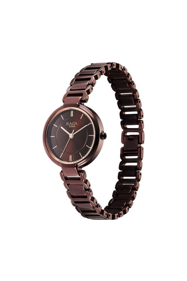 Titan Raga Delight Brown Dial Metals Strap Watch - 2608QM02 - KRISHNA WATCH COMPANY