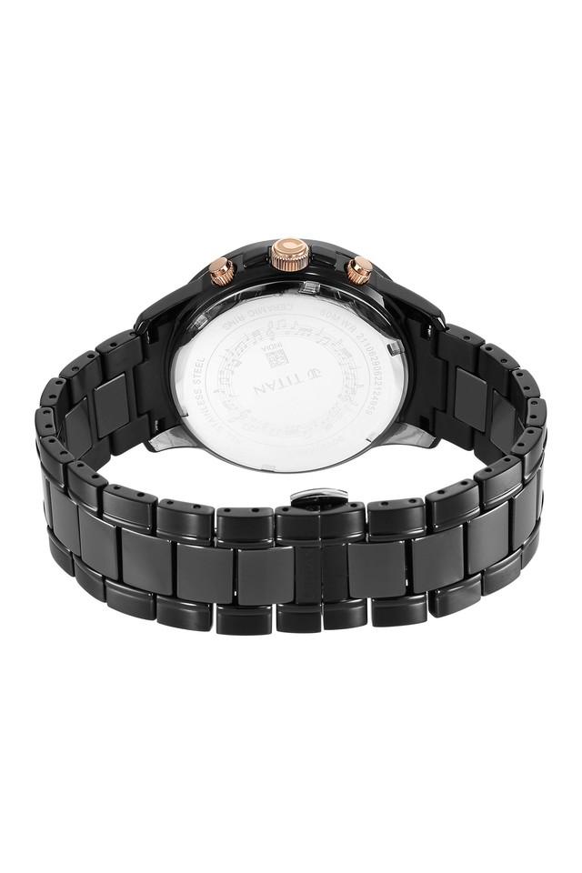 Titan Quartet Black Dial Ceramic Strap Watch 90090KD03 - KRISHNA WATCH COMPANY