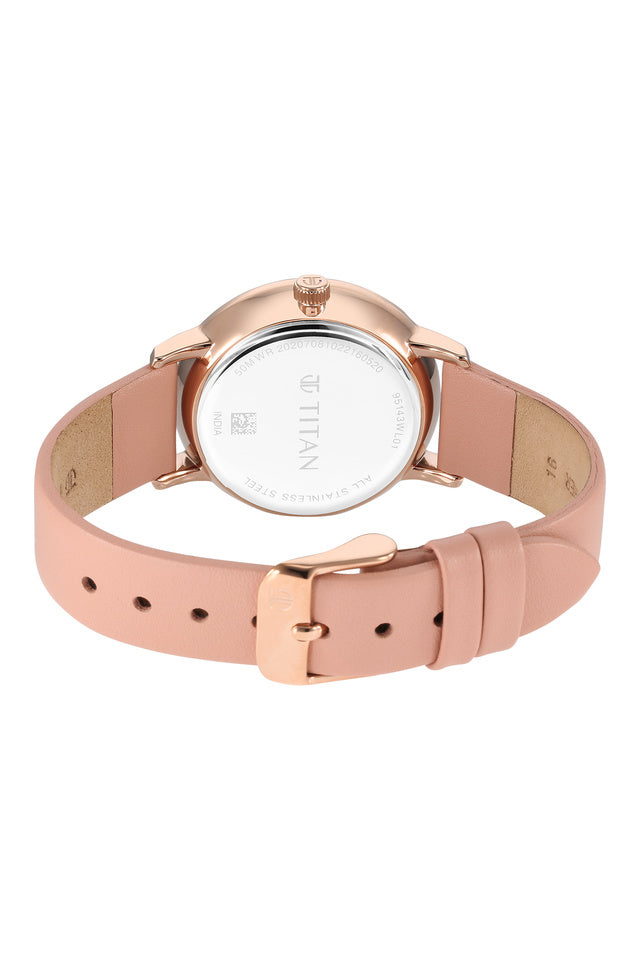 Titan Workwear Slimline Mother Of Pearl Dial Leather Strap Watch 95143WL01 - KRISHNA WATCH COMPANY