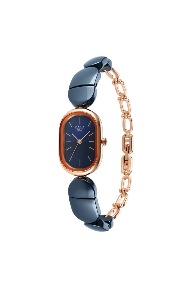 Titan Raga Ceramics Blue Dial Ceramic Strap 95147KD01 / NS95147KD01 - KRISHNA WATCH COMPANY