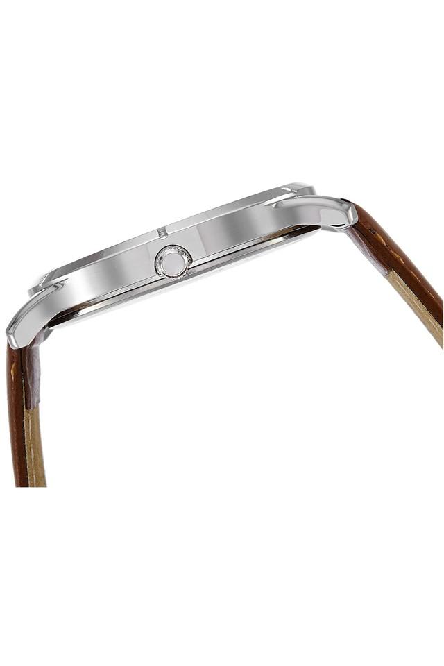 Titan Silver Dial Brown Leather Strap Watch NP1775SL01 - KRISHNA WATCH COMPANY