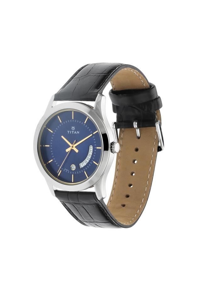 Titan Blue Dial Leather Strap Watch - 1823SL01 - KRISHNA WATCH COMPANY