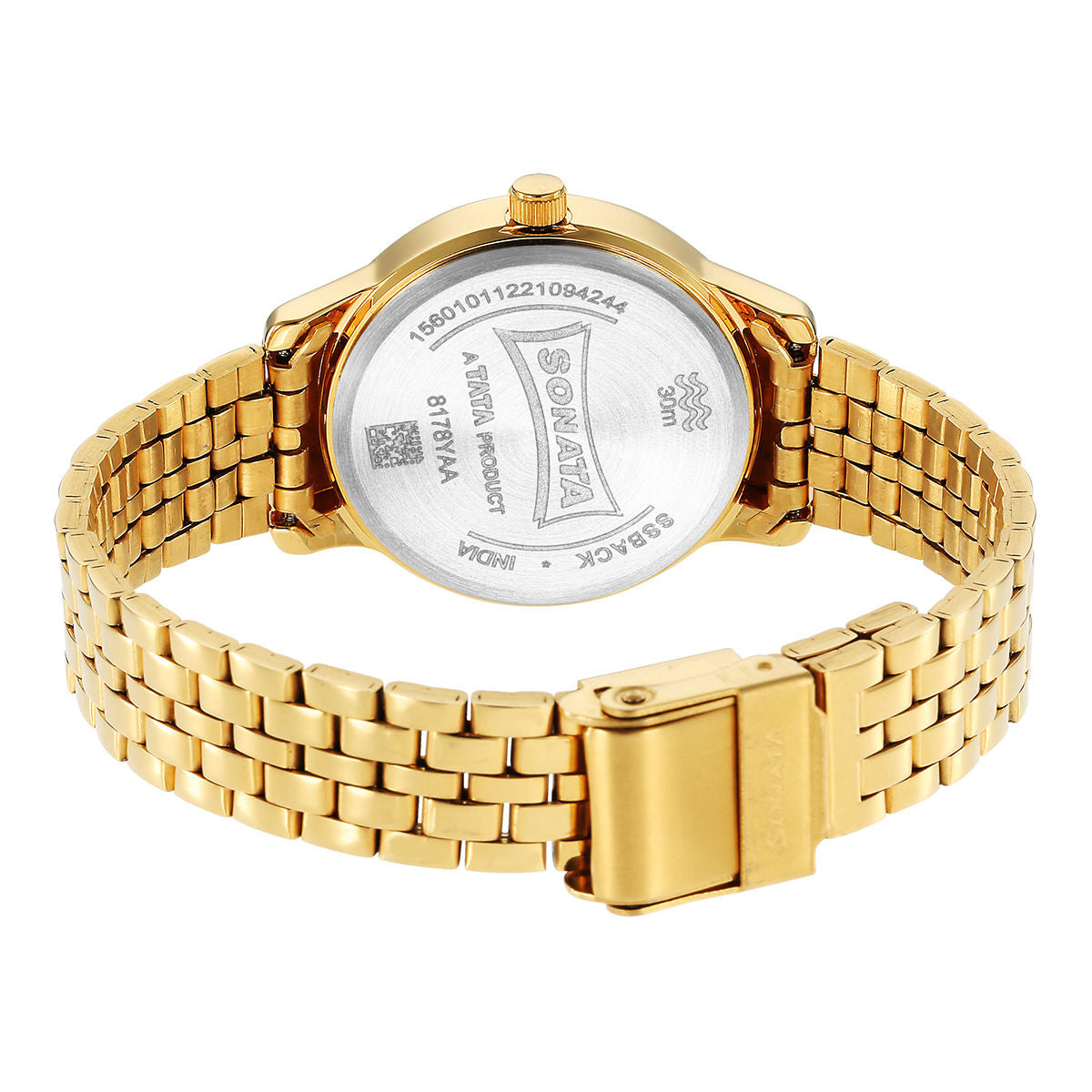 Sonata Classic Gold Pink Dial Metal Strap Watch NR8178YM02 - KRISHNA WATCH COMPANY