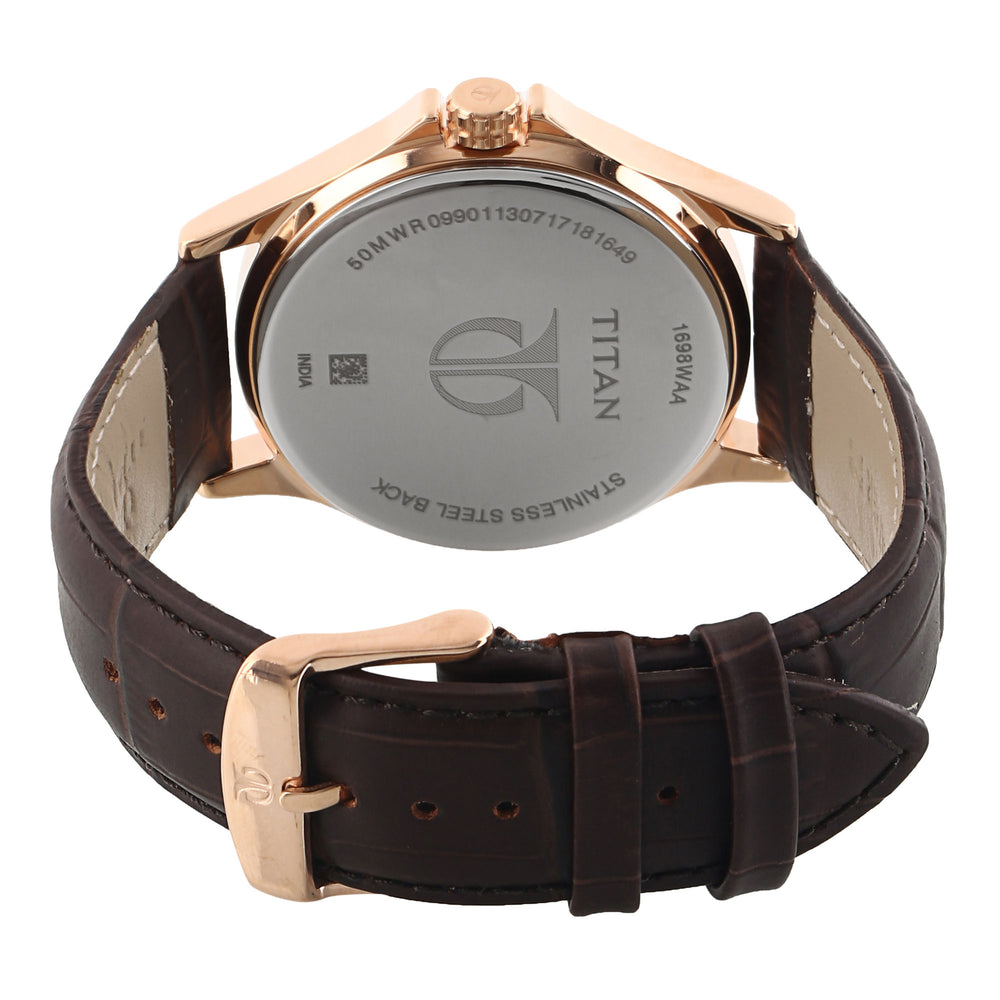 TITAN Workwear Watch with White Dial & Leather - 1698WL01 - KRISHNA WATCH COMPANY