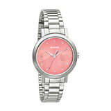 Sonata Linnea Pink Dial Silver Stainless Steel Strap Watch NR8174SM01