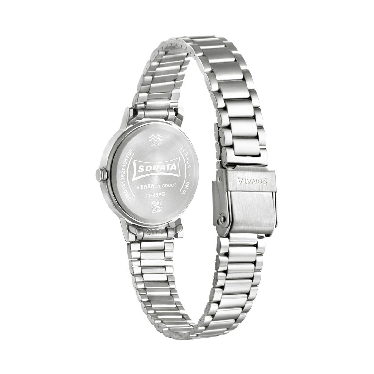 Sonata Linnea Pink Dial Silver Stainless Steel Strap Watch NR8174SM01 - KRISHNA WATCH COMPANY