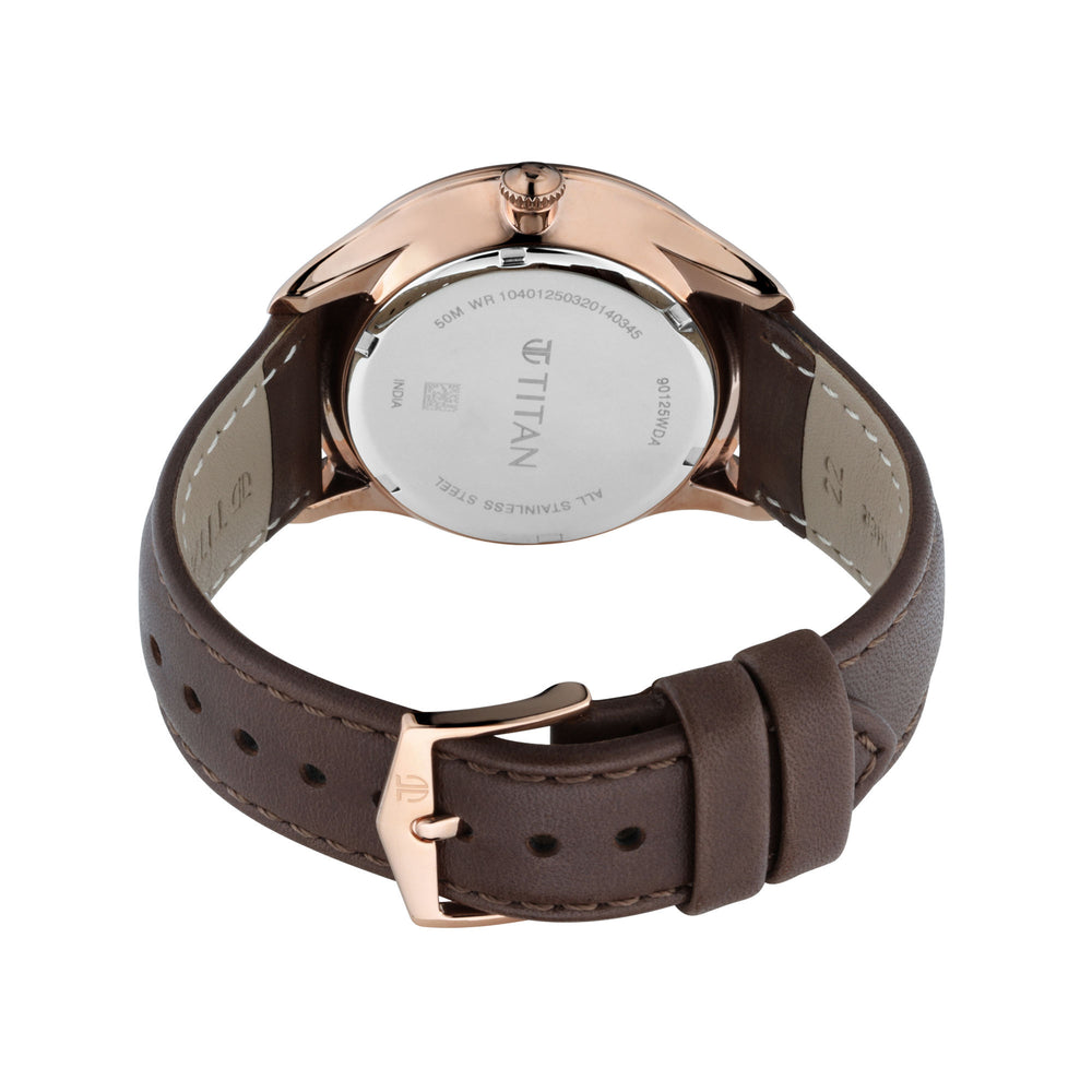 TITAN Brown Dial with Rose Gold Case 90125WL01 - KRISHNA WATCH COMPANY