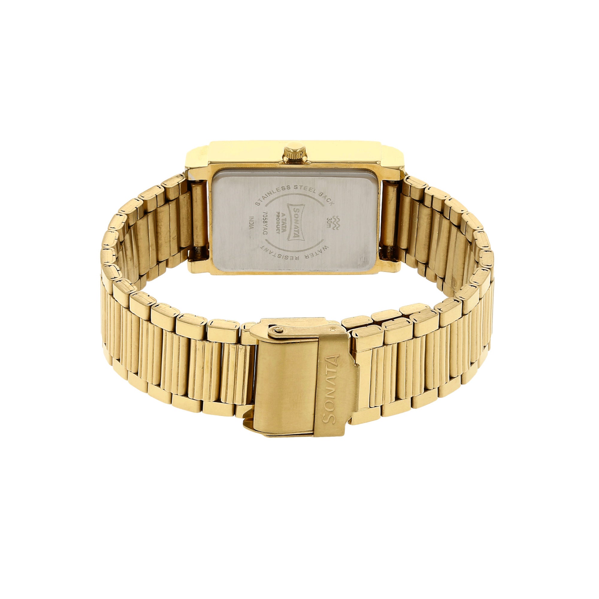 Champagne Dial Golden Stainless Steel Strap Watch NP7058YM05 - KRISHNA WATCH COMPANY