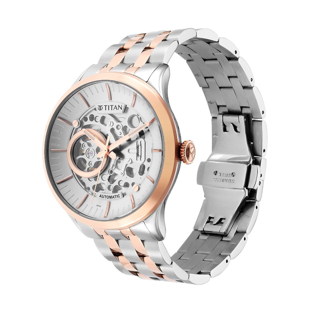 Titan Metal Mechanicals Silver Dial Watch - 90140KM01