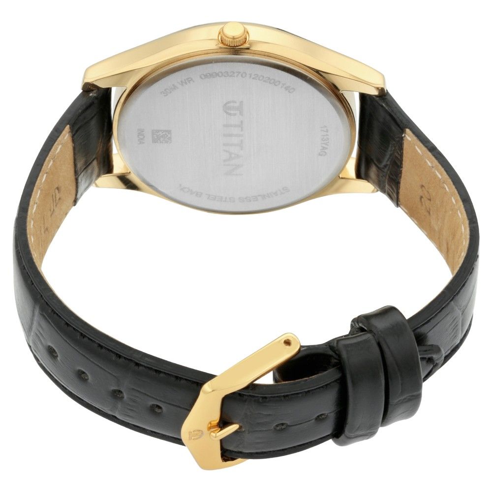 TITAN Lagan - Black Dial Leather Strap 1713YL01(DK534) - KRISHNA WATCH COMPANY