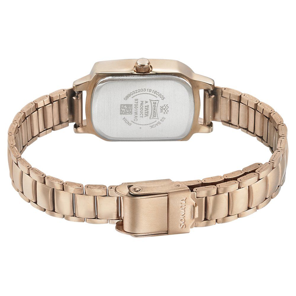 Blush It Up With Grey Dial Stainless Steel Strap Watch 87001WM03 (SDJ601) - KRISHNA WATCH COMPANY