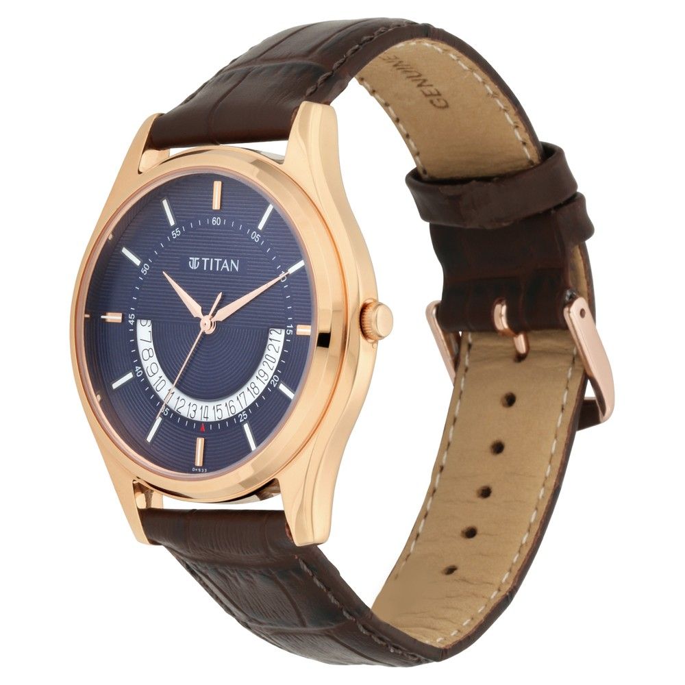 TITAN Lagan - Blue Dial Leather Strap - 1713WL01 - KRISHNA WATCH COMPANY