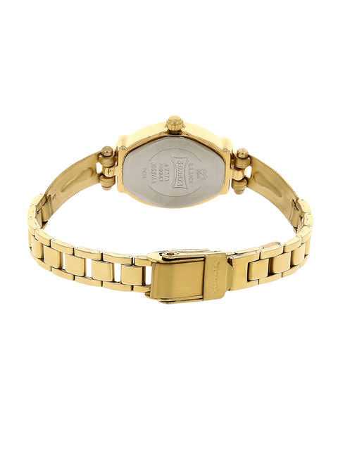 Sonata White Dial Golden Stainless Steel Strap Watch - 8068YM04 - KRISHNA WATCH COMPANY