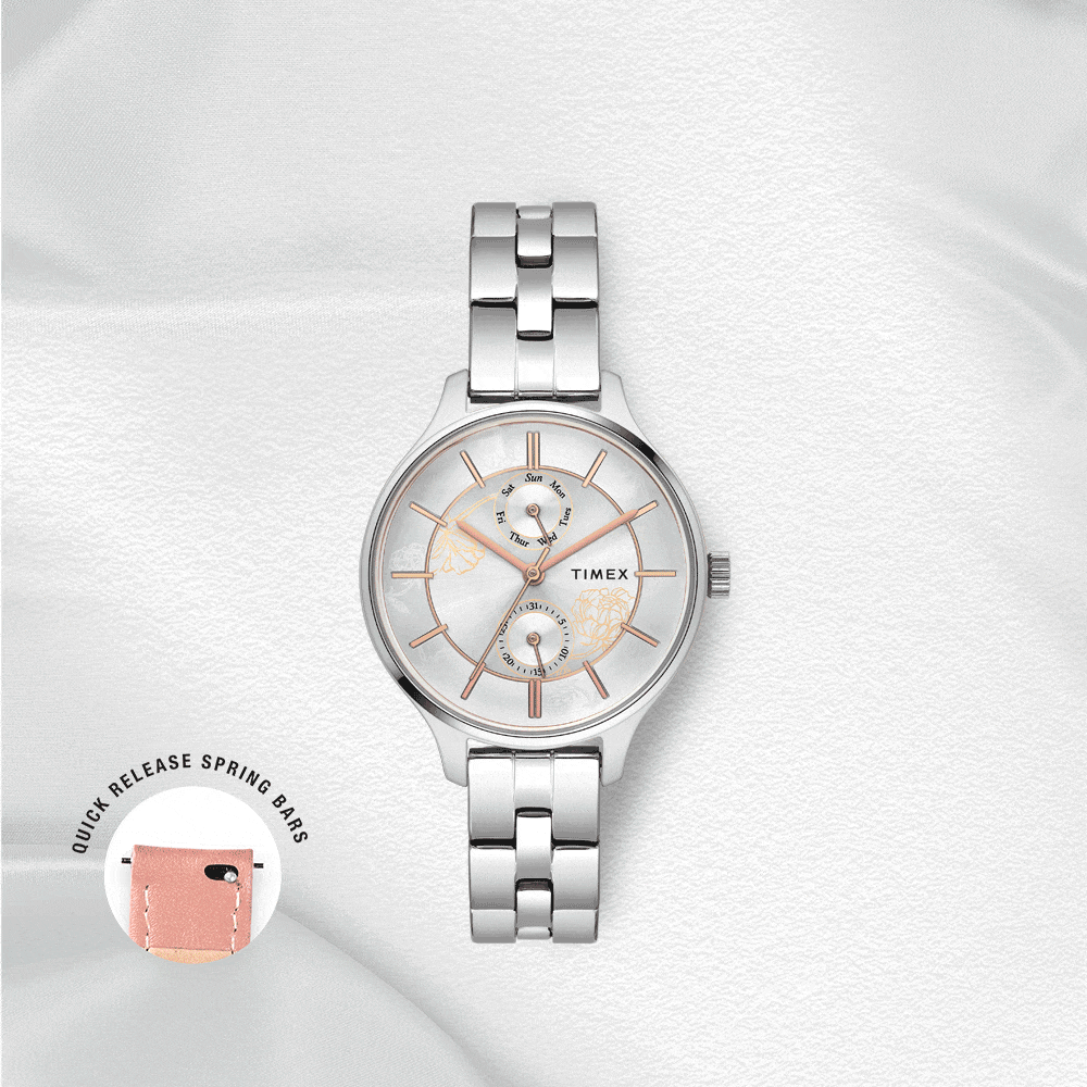 TIMEX ANALOG SILVER DIAL WOMEN'S WATCH-TWEL14800 - KRISHNA WATCH COMPANY